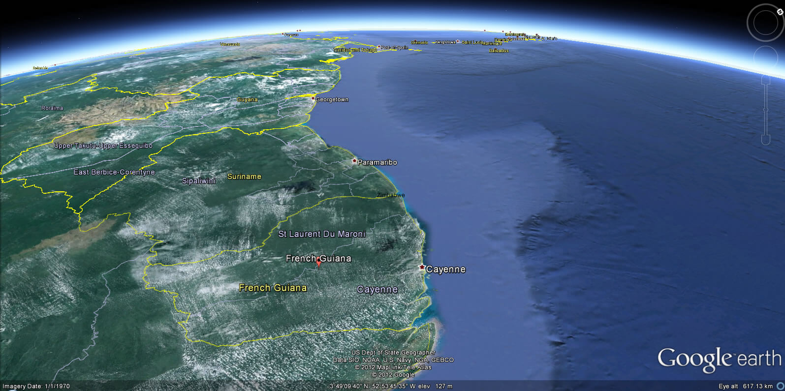 Französisch Guayana erde karte